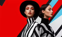 two women with hats and body painting