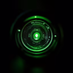 the inside of a camera lens at night