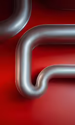 the bright silver letters s are painted on a red background