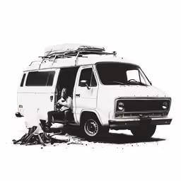 this is a picture of an old van that has its roof up