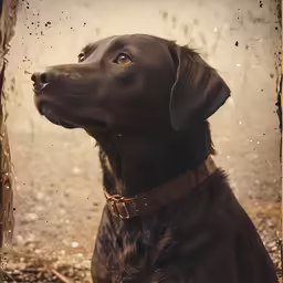 a dog sits on the ground with his eyes closed