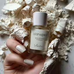 someone holding a bottle of nail polish next to some oyster