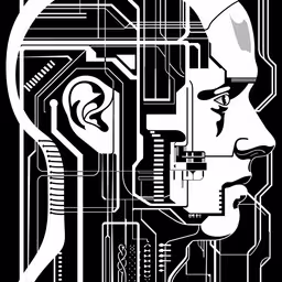 an illustration with a man and woman in black and white,abstract image of a man