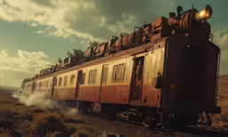 an old train sitting on the railroad tracks