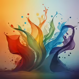 abstract artistic drawing featuring leaves and bubbles