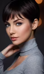 a close up of a woman with a collar
