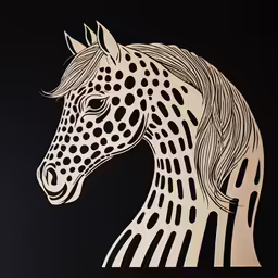 a drawing of a horse with spots and lines on its body