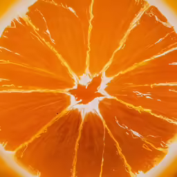 orange slice sitting on top of an orange peel