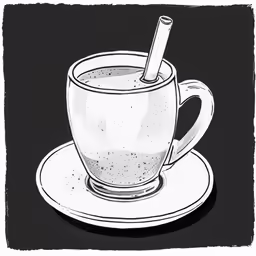 a cup of tea with a cinnamon stick in it