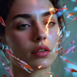 a woman is shown with her eyes open