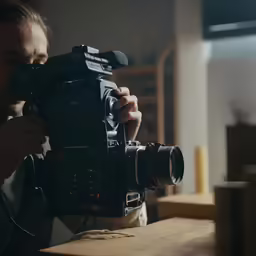 a photographer is shown preparing to take a photo