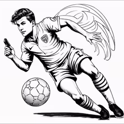 a soccer player is kicking the ball coloring page