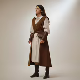 the woman in an historical costume is posing for the camera