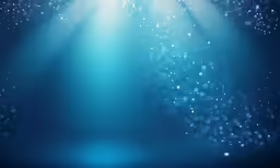 a blue background with light beams and blurry