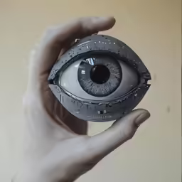 an artistic picture of an eye ball with its image being photographed
