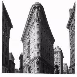 black and white photograph of a tall building