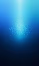 the light is shining bright blue over a deep sea