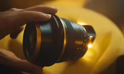 close - up of the lens attached to a camera
