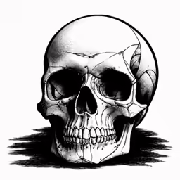 a skull with a crossbone on its head