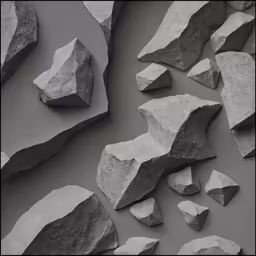 a black and white image of a rock pile