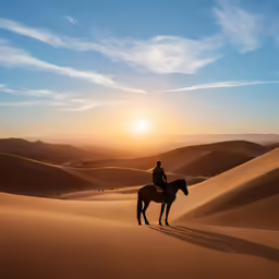 a man riding on the back of a horse