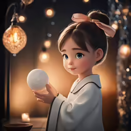 an animated character holding up a ball