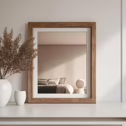 an elegant white fireplace mantle holds flowers, and a decorative mirror