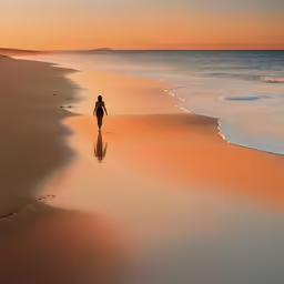 there is a person standing on a beach