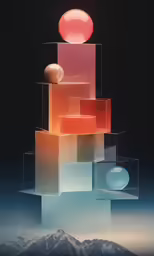 abstract image of a cube in the dark