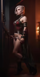 a lady that has on the clothes and some straps