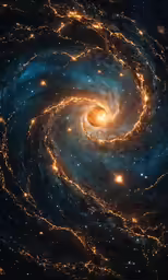a spiral shape appears to be a very large galaxy
