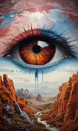 a digital painting showing an eye with strange features