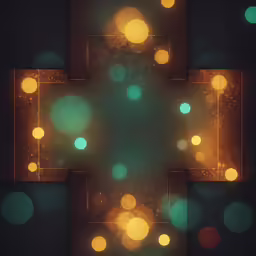 glowing lights in the dark with a dark background