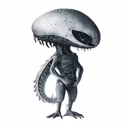a creature with big teeth and a huge head