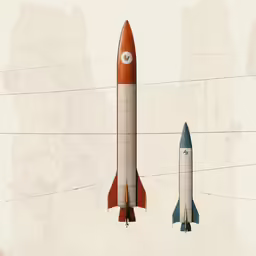 an old fashioned photograph of a rocket ship