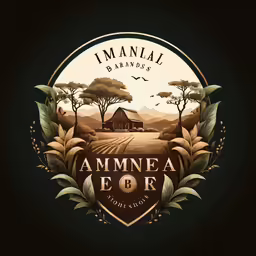 the front of an innama farm sign with trees and a barn in the background