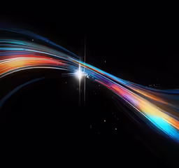 a bright rainbow wave on a dark background