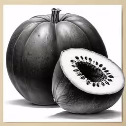 an art print with the same fruit on it