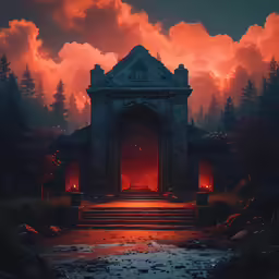 there are two gates in front of the doorway