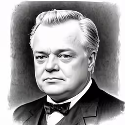 a black and white portrait of a man with a tie on