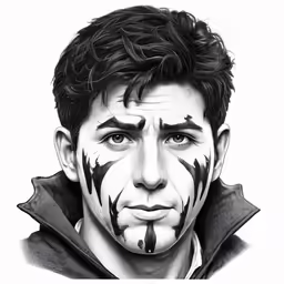 a male with face paint and the words blackface