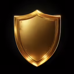 golden plate on a black background with light