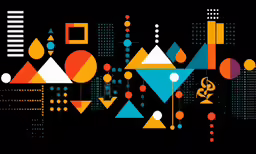 abstract design with large geometric figures in the background
