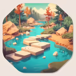 there are some blocks in a stream that goes into the river