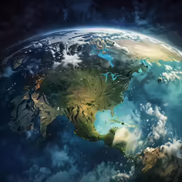 the view from space showing earth and clouds