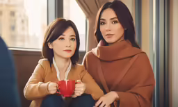 a couple of women are posing for a picture