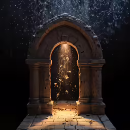 a doorway with an open door leading into a dark room