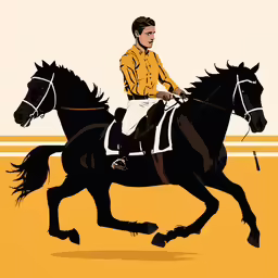 a painting of a man riding a horse