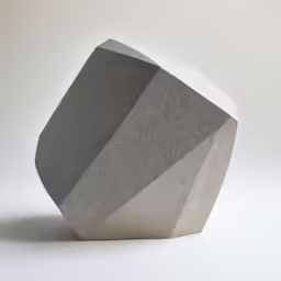 grey stone sculpture with white base