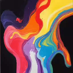 a piece of art painted with some colorful paint